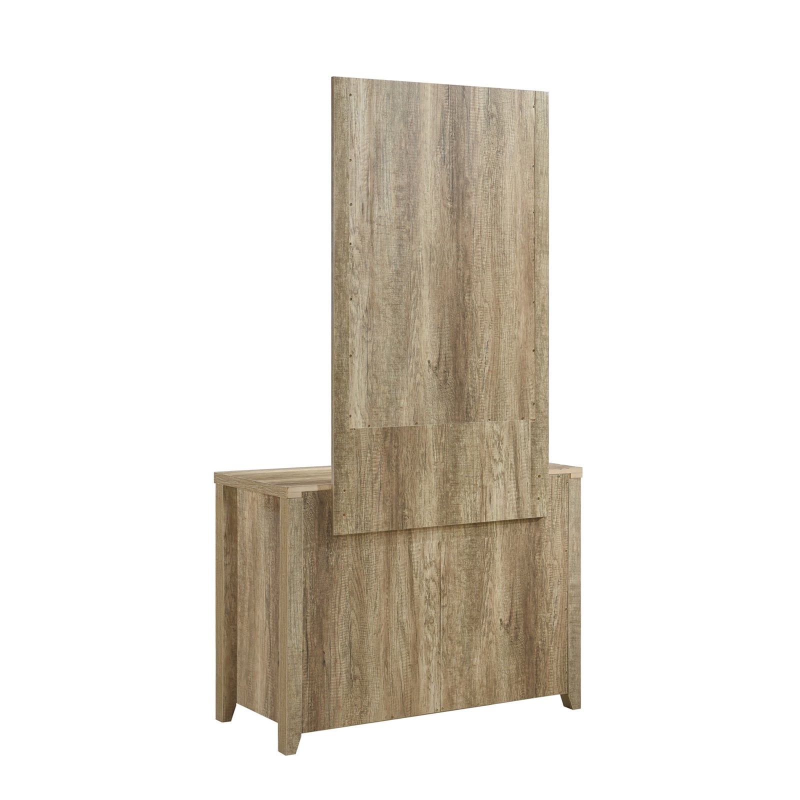 Dresser with 3 Storage Drawers in Natural Wood like MDF in Oak Colour with Mirror - Makeup Organisation & Storage