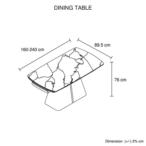 Dining Table Mdf Ceramic Glass Table Top Extendable Decorative Stripe