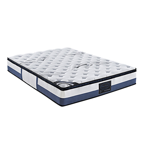 Double 28cm Thick Pocket Spring Mattress with Natural Latex Pillow Top Medium Firm