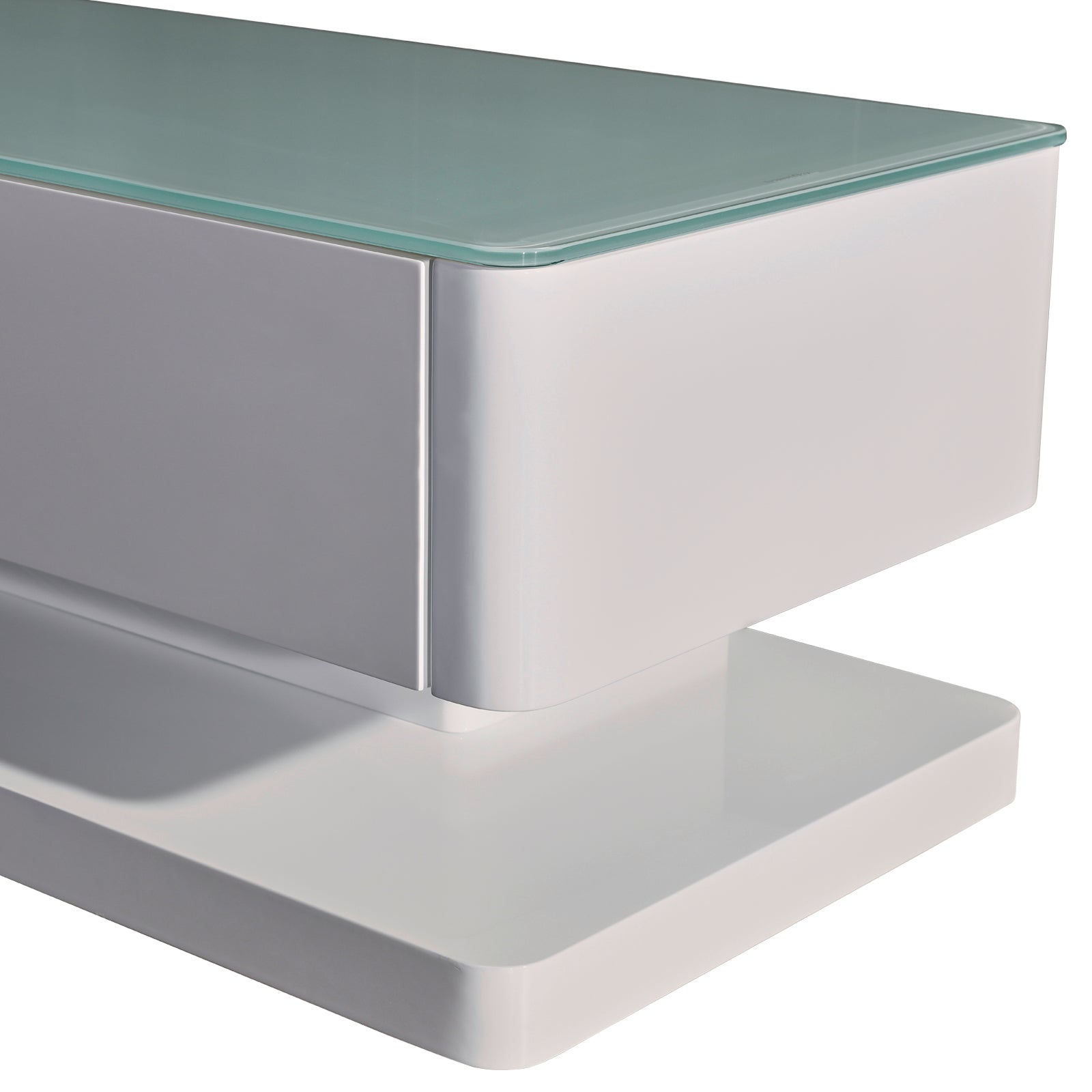White Glossy Tv Cabinet With 3 Drawers