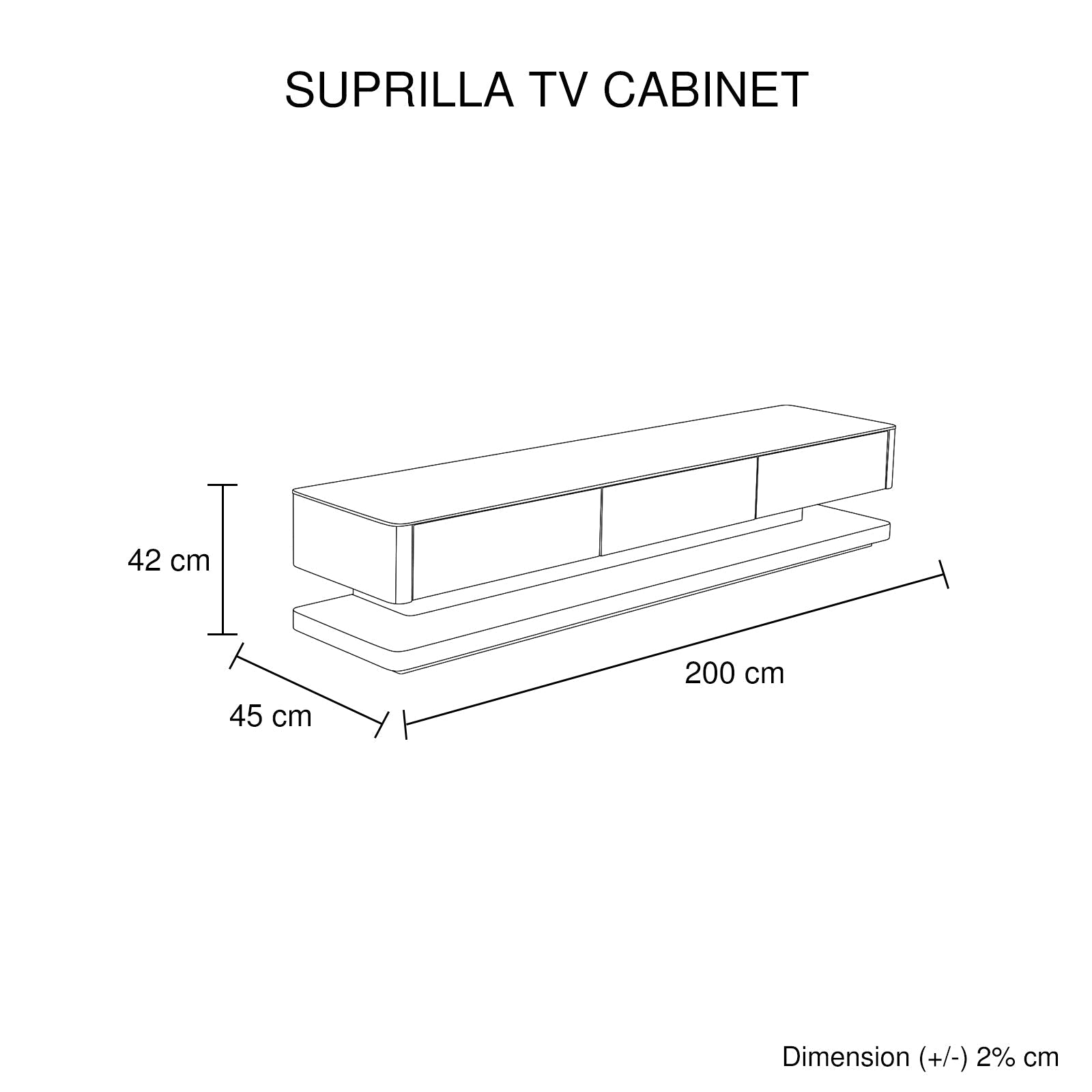 White Glossy Tv Cabinet With 3 Drawers