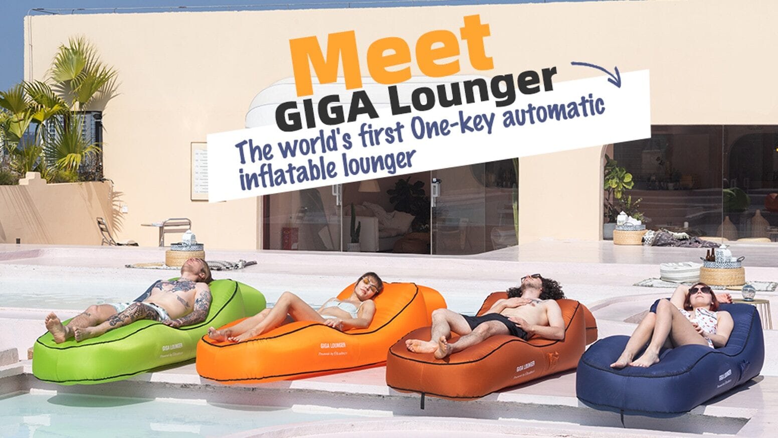 Inflatable Sofa Bed Navy Blue
