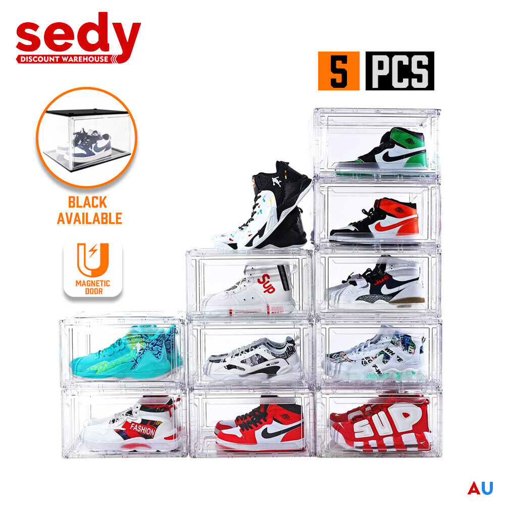 Stackable Shoe Storage Box Clear 36x27x22cm