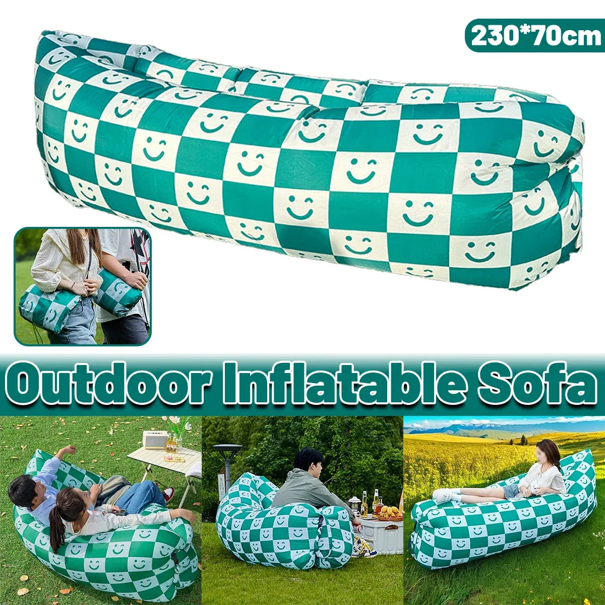 Inflatable Sofa Portable Outdoor 230x70cm