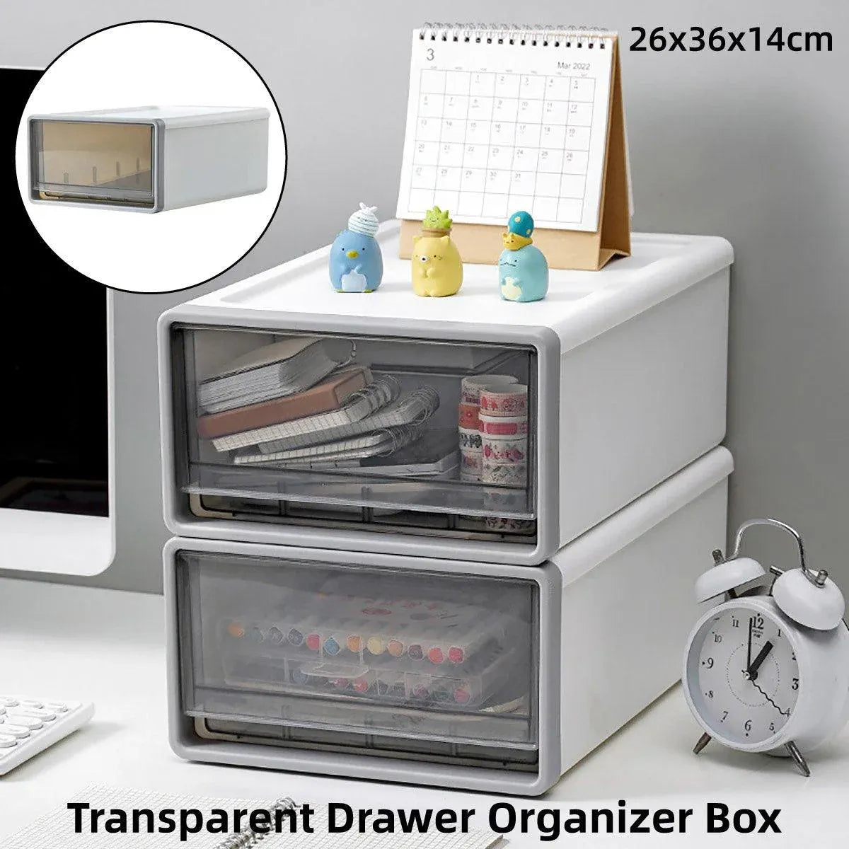 Storage Box Organizer White 26x36x14cm