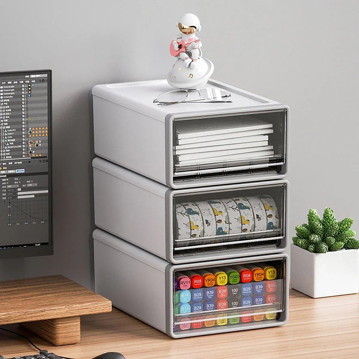 Storage Box Organizer White 26x36x14cm