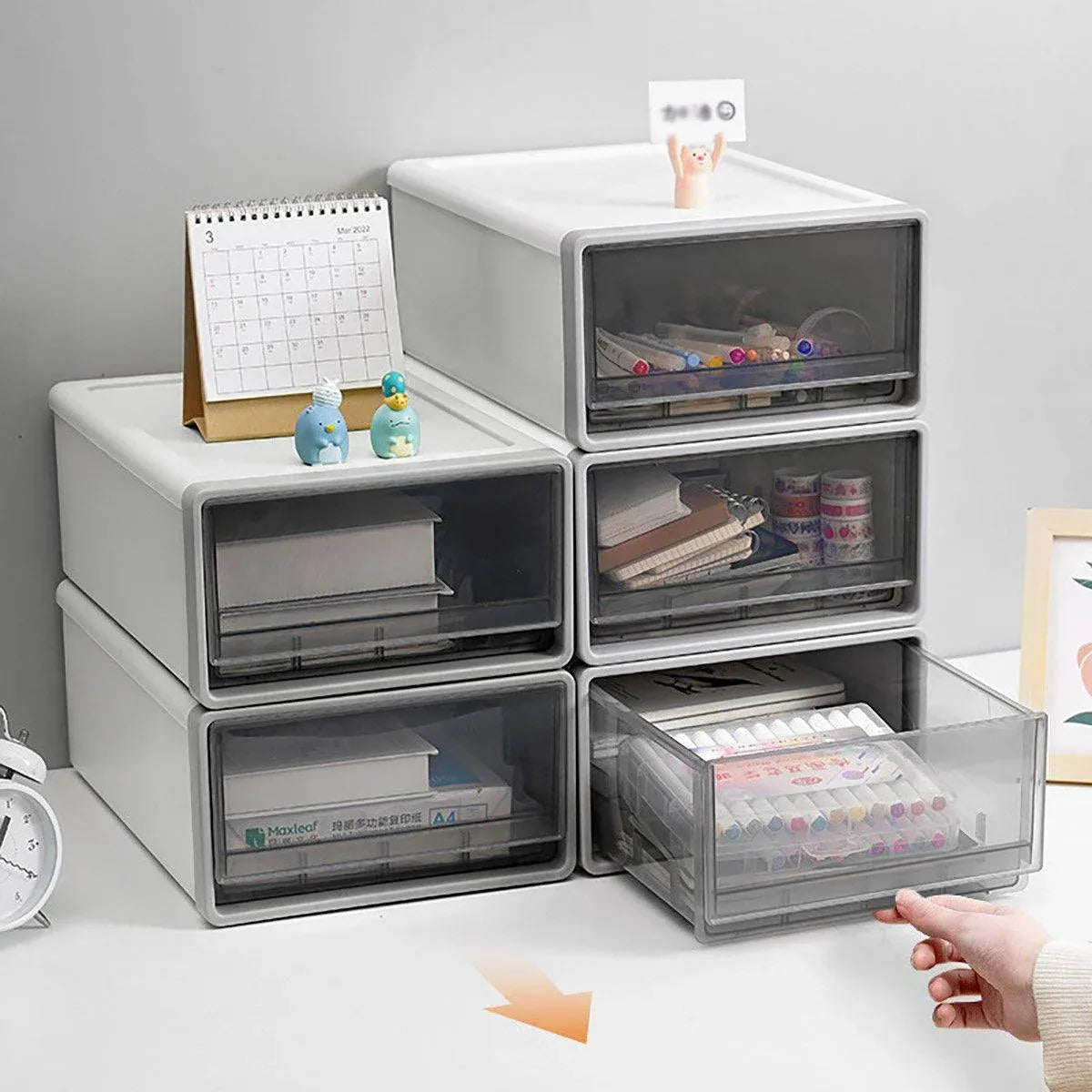 Storage Box Organizer White 26x36x14cm