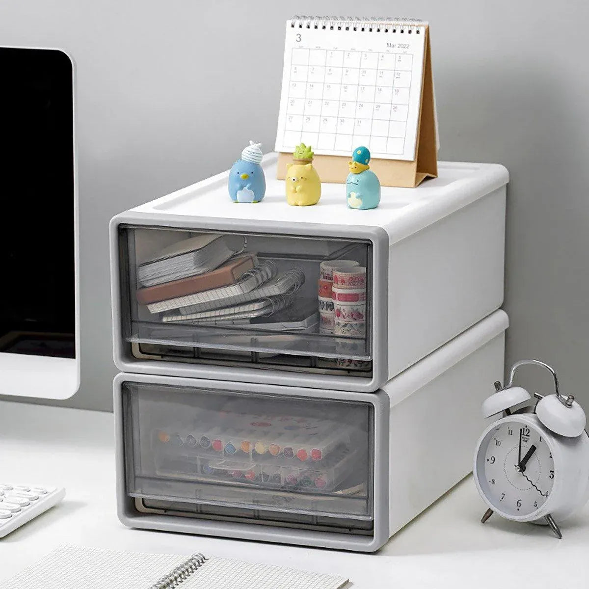 Storage Box Organizer White 26x36x14cm