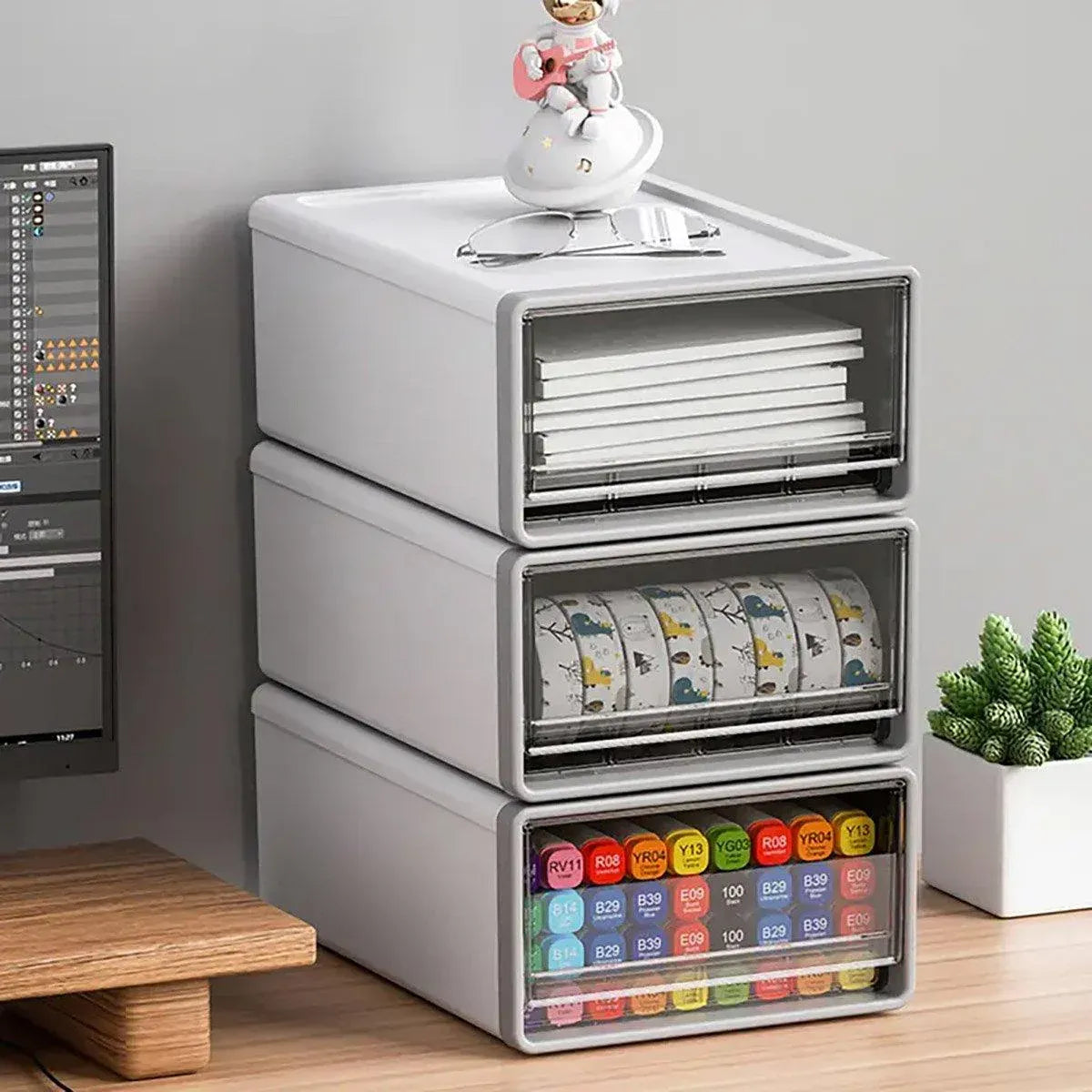 Storage Box Organizer White 26x36x14cm