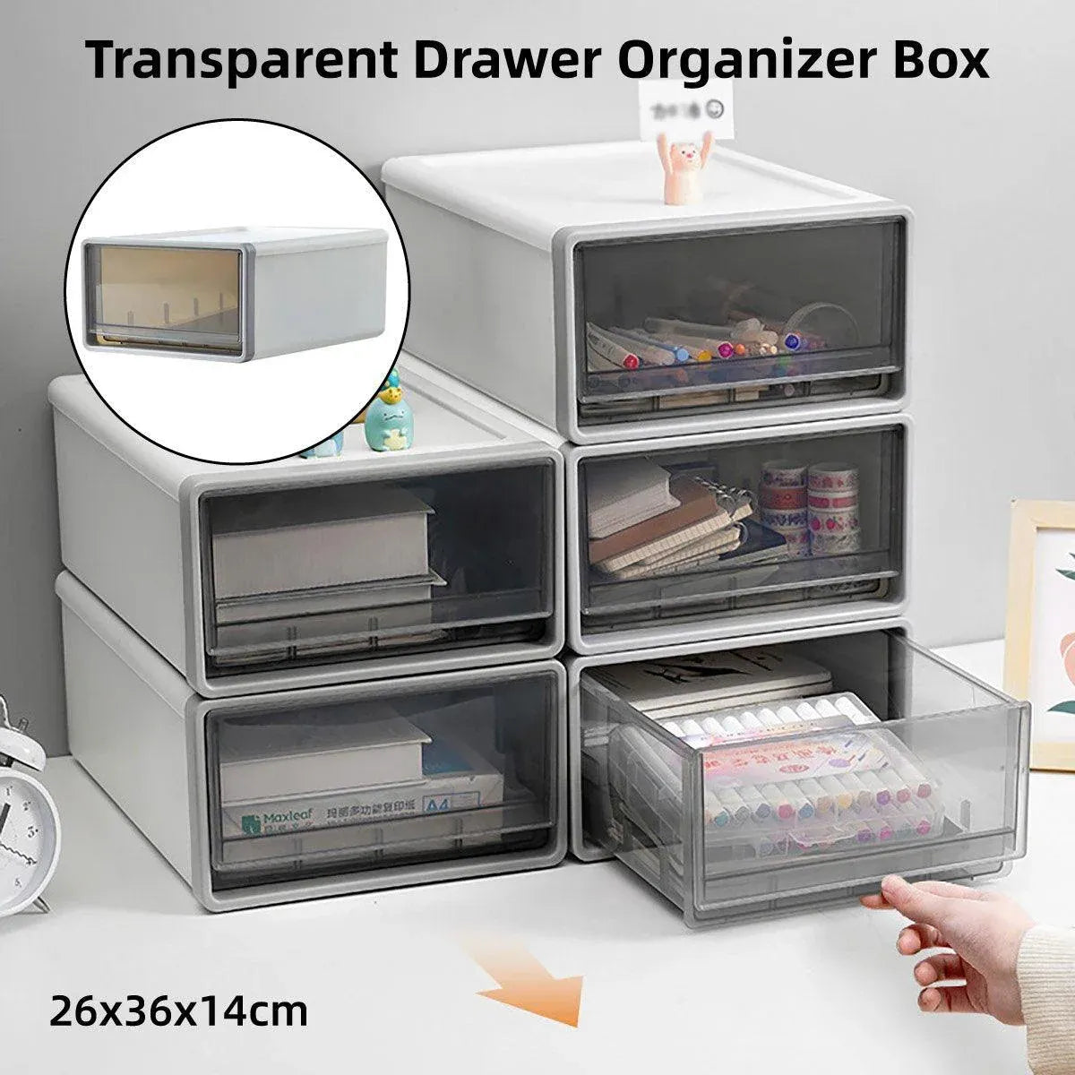 Storage Box Organizer White 26x36x14cm