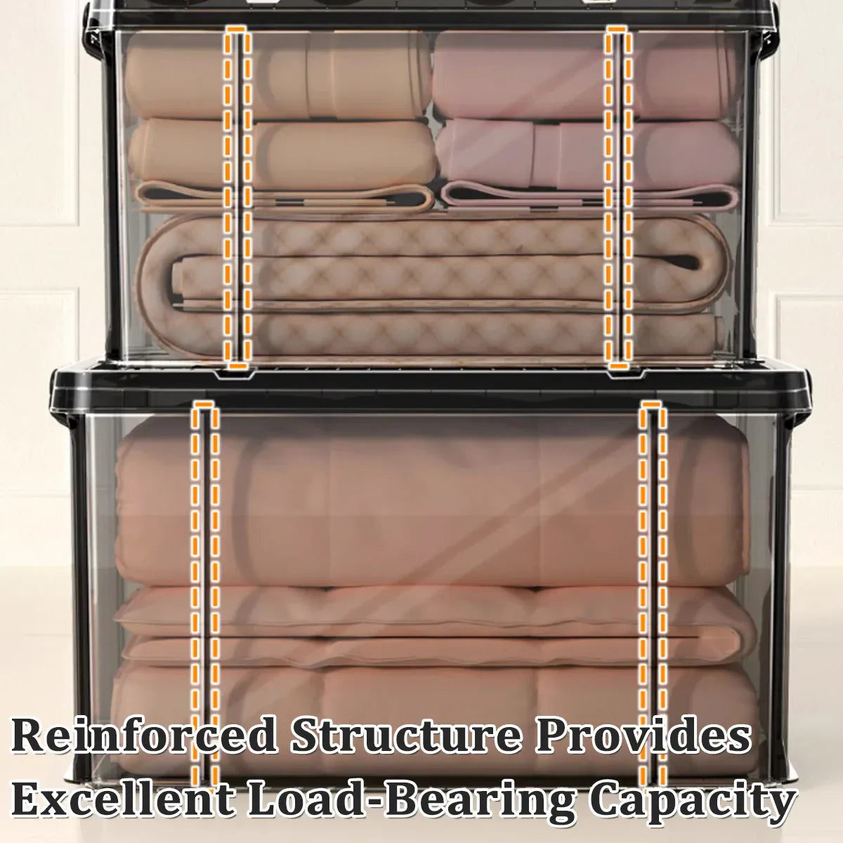 Clear Front Storage Box Stackable 51.5x37.5x31.5cm