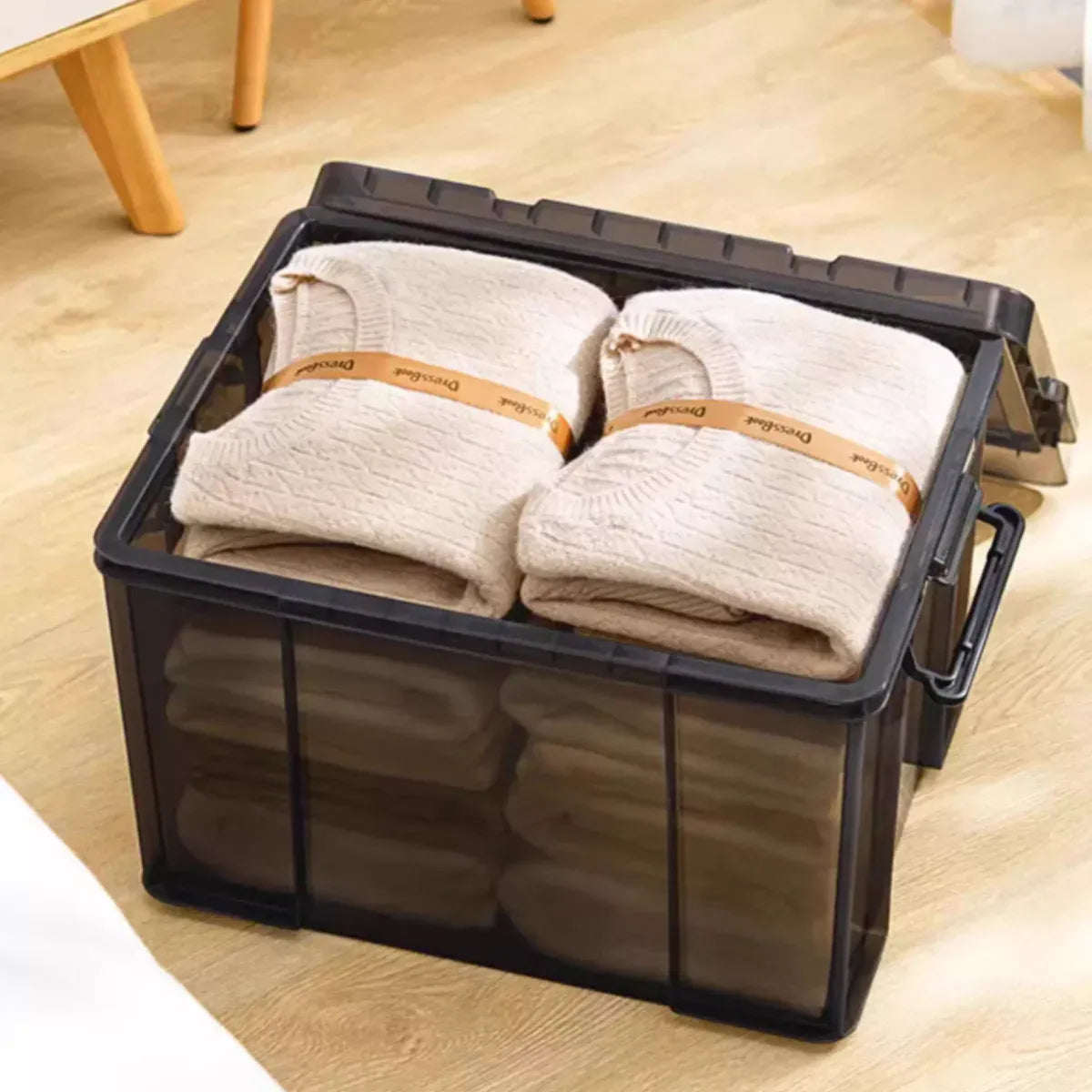 Clear Front Storage Box Stackable 51.5x37.5x31.5cm