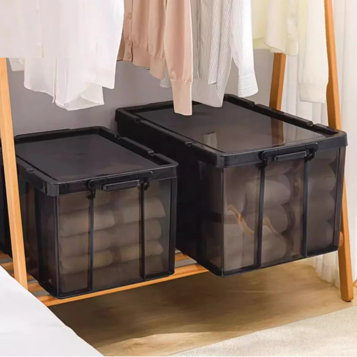 Clear Front Storage Box Stackable 51.5x37.5x31.5cm