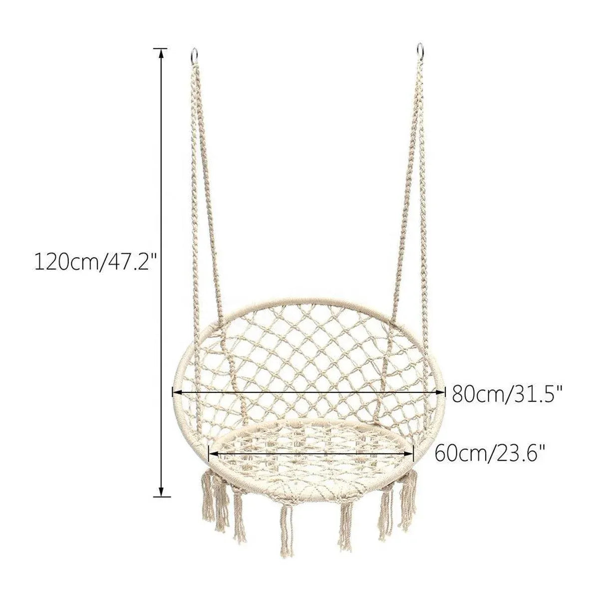 Hanging Chair Beige Tassel