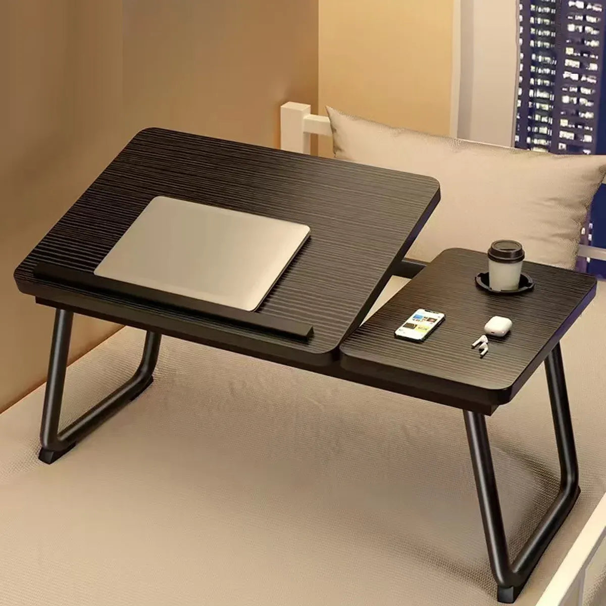 Adjustable Bedside Table Black
