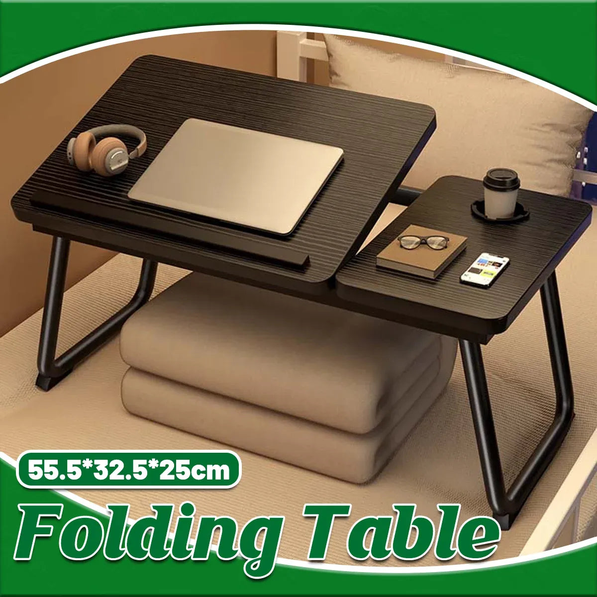 Adjustable Bedside Table Black