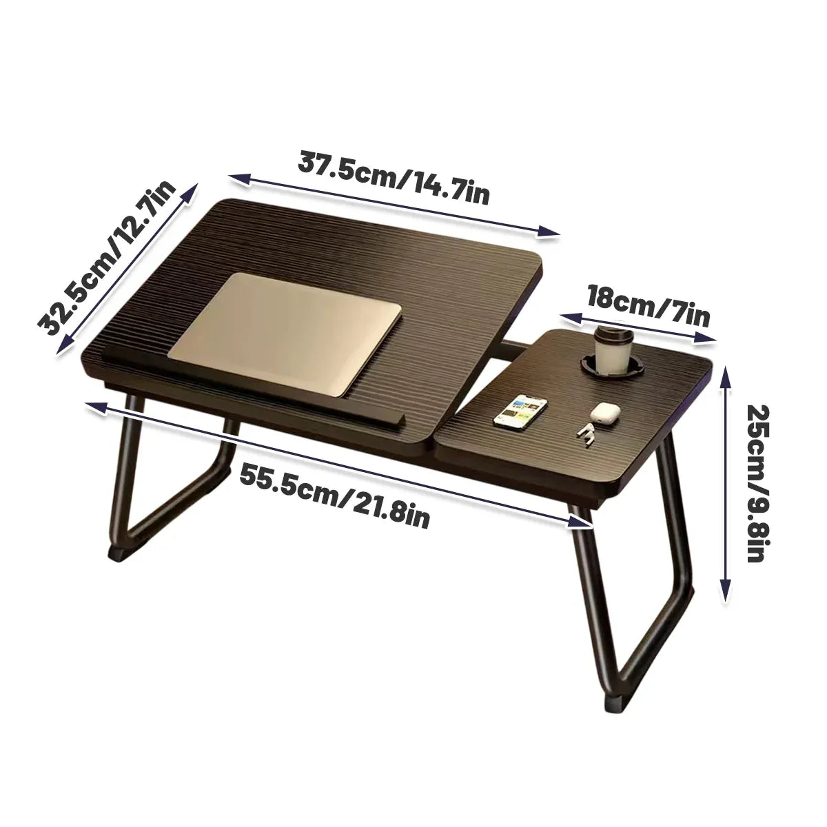 Adjustable Bedside Table Black