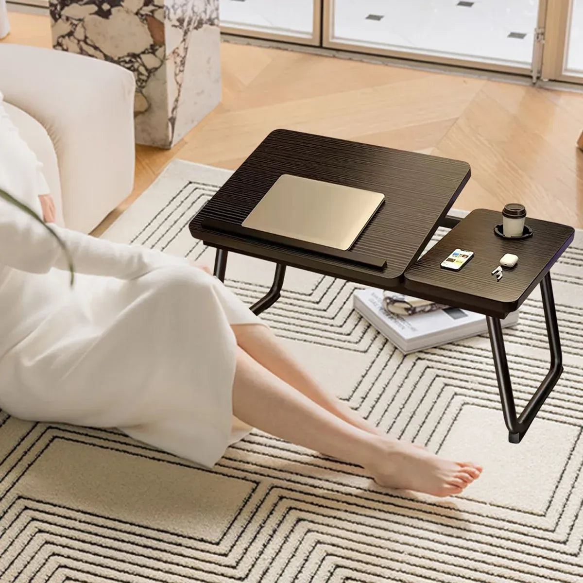 Adjustable Bedside Table Black