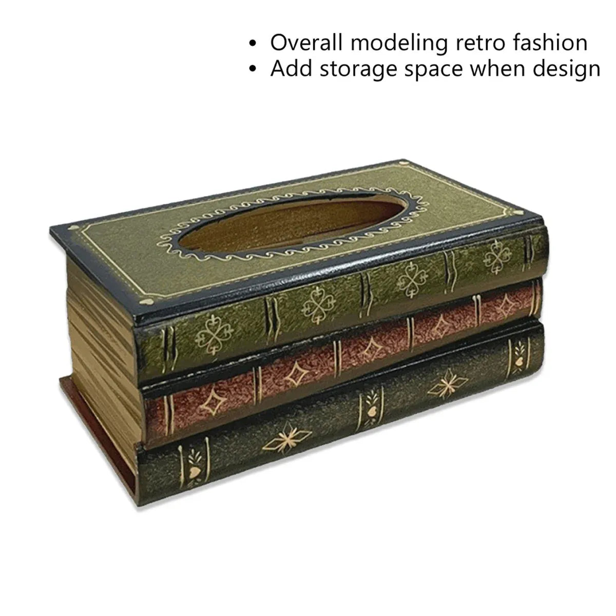 Tissue Box Book Shape Brown 25.5x14.5x10cm