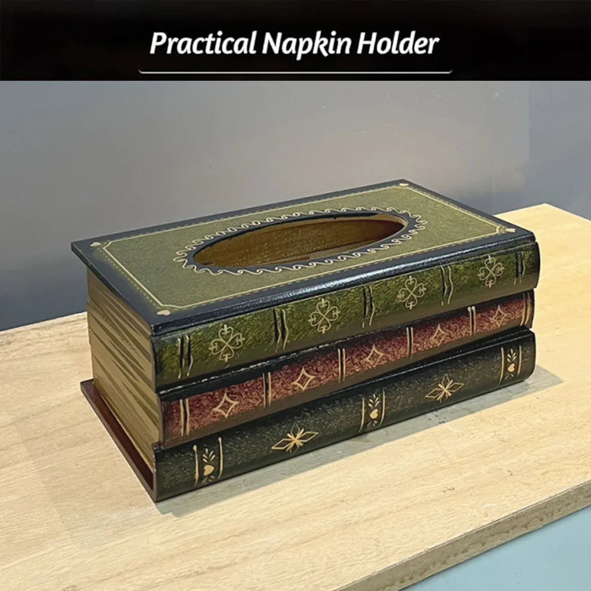 Tissue Box Book Shape Brown 25.5x14.5x10cm