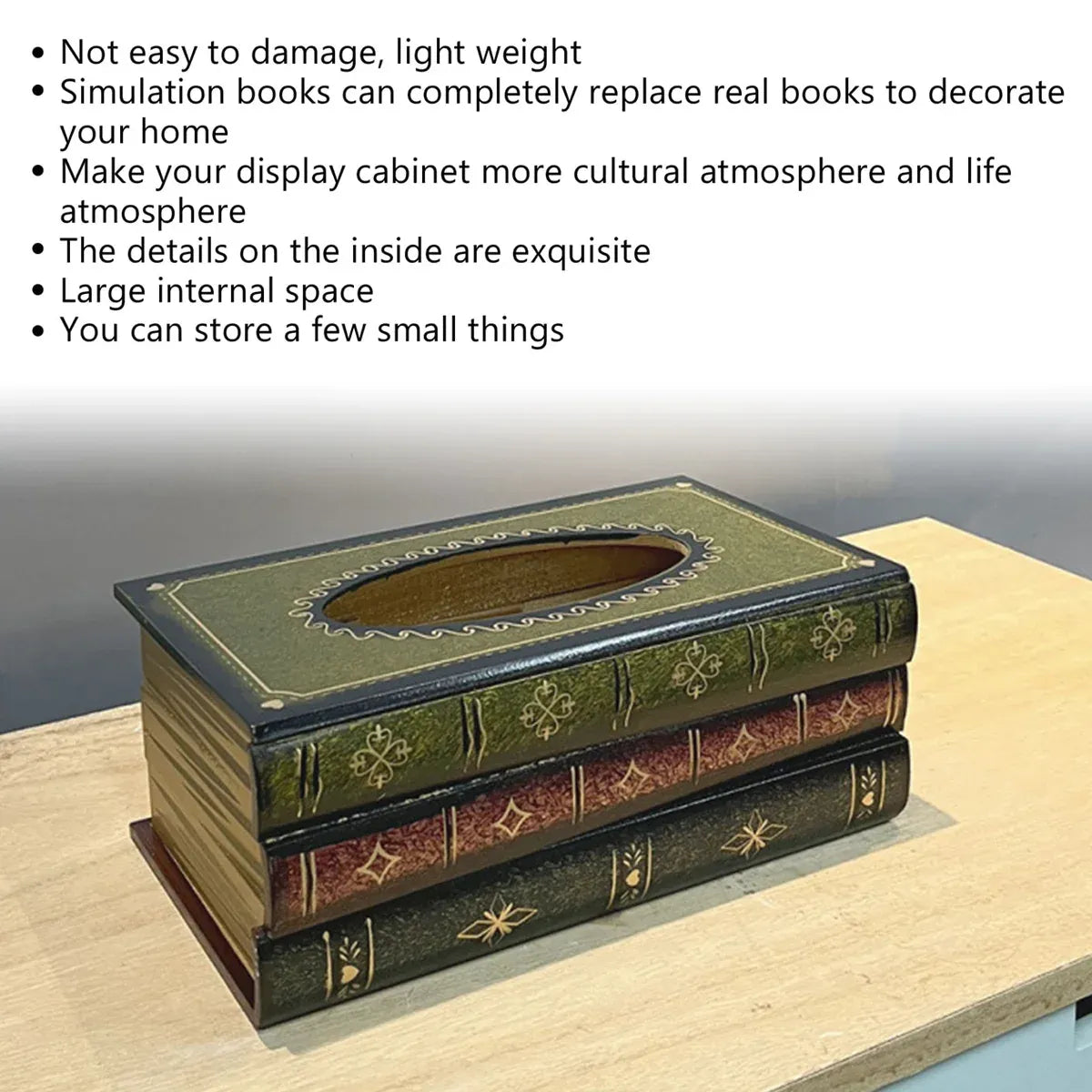 Tissue Box Book Shape Brown 25.5x14.5x10cm