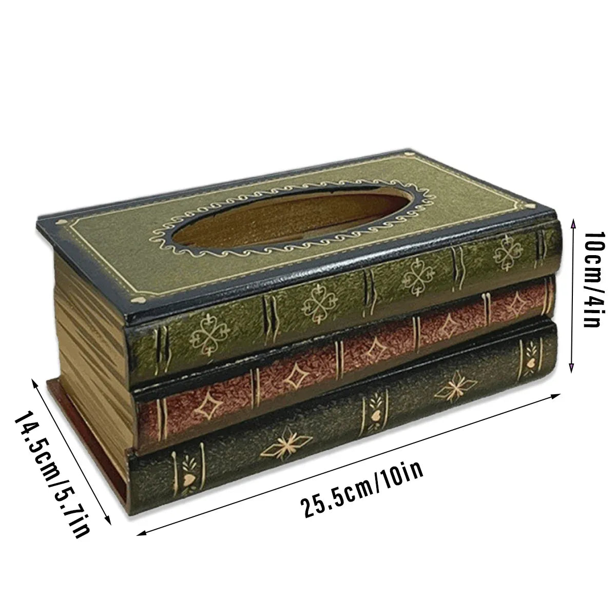 Tissue Box Book Shape Brown 25.5x14.5x10cm