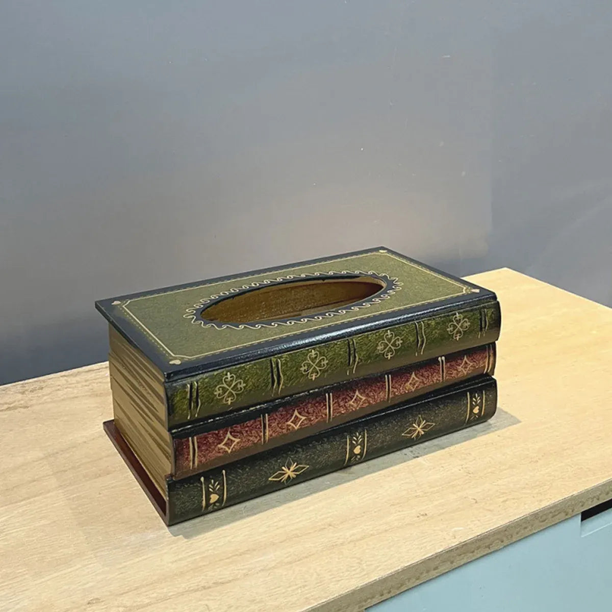Tissue Box Book Shape Brown 25.5x14.5x10cm
