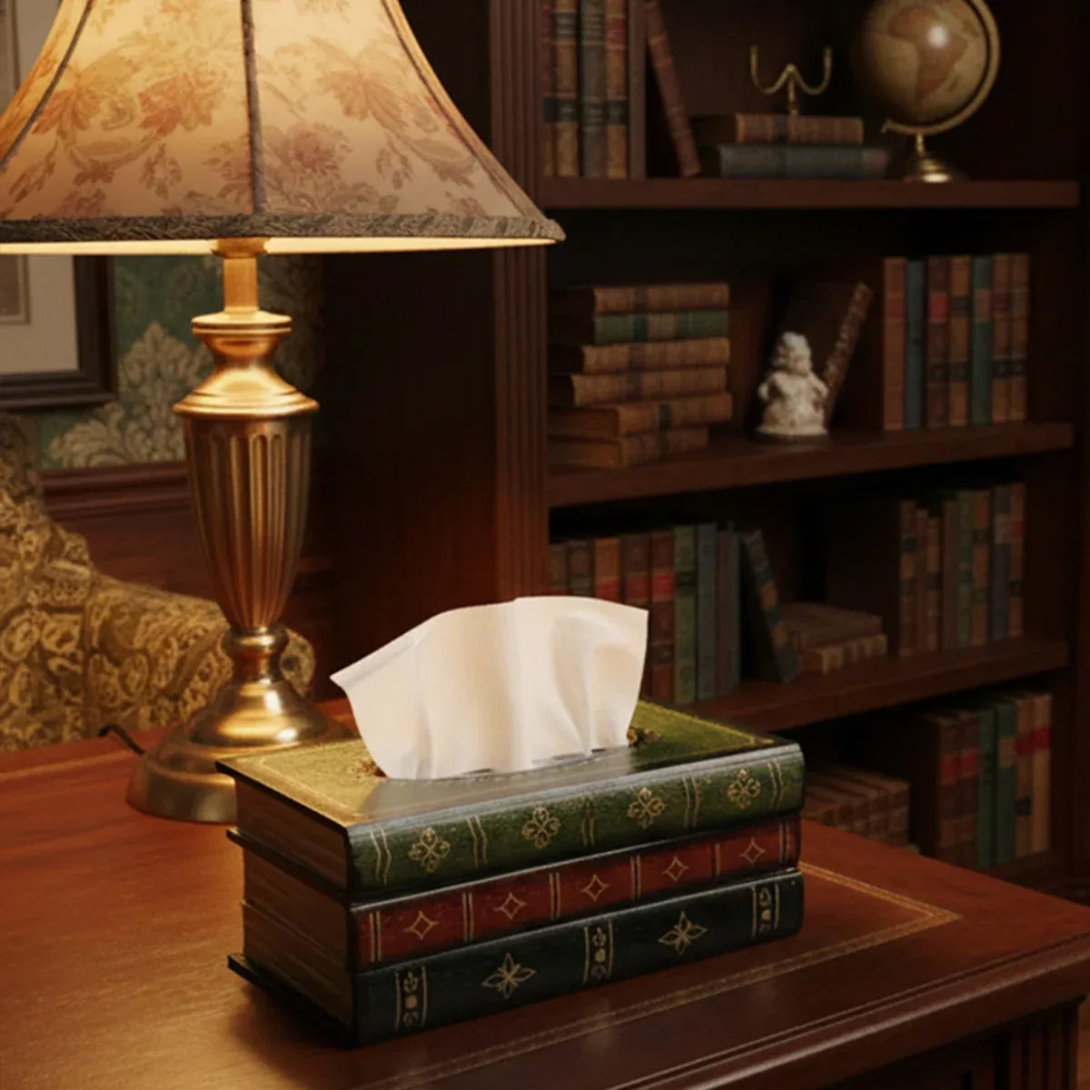 Tissue Box Book Shape Brown 25.5x14.5x10cm