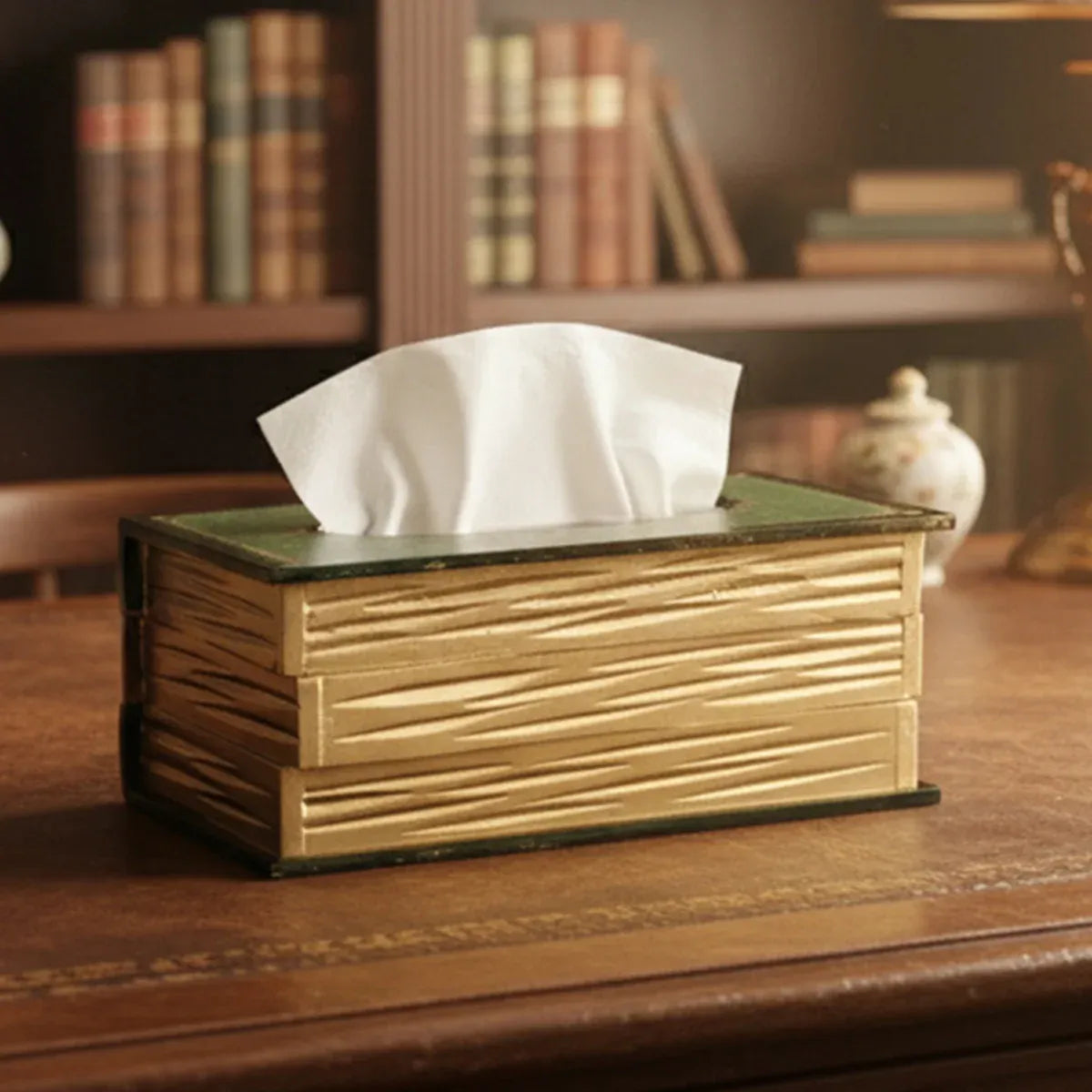Tissue Box Book Shape Brown 25.5x14.5x10cm