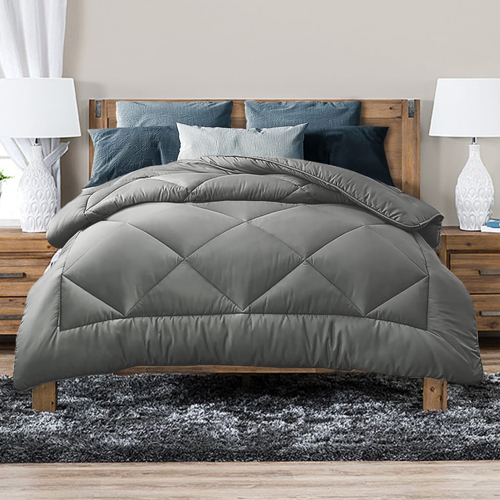 Grey Quilt King Size Bamboo 240x210cm