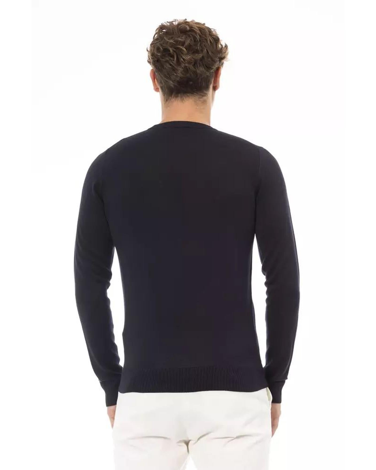 Modish Blue/Black Modal Sweater - Baldinini