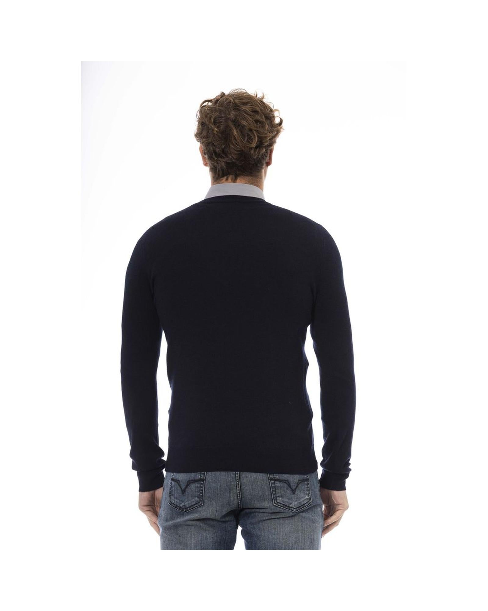 Twilight Chic Baldinini Trend Blue/Black Wool Sweater