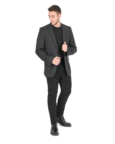 Sleek Slate Hugo Boss Grey Wool Jacket