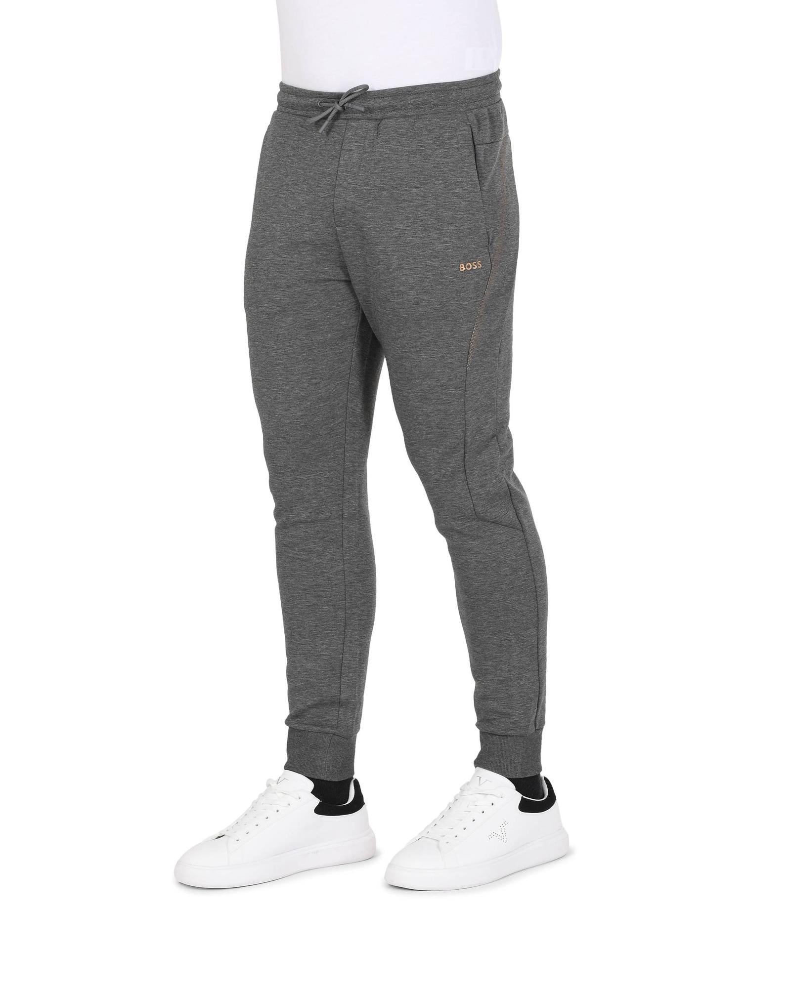 Grey Flex Hugo Boss Men'S Grey Cotton Blend Stretch Pants