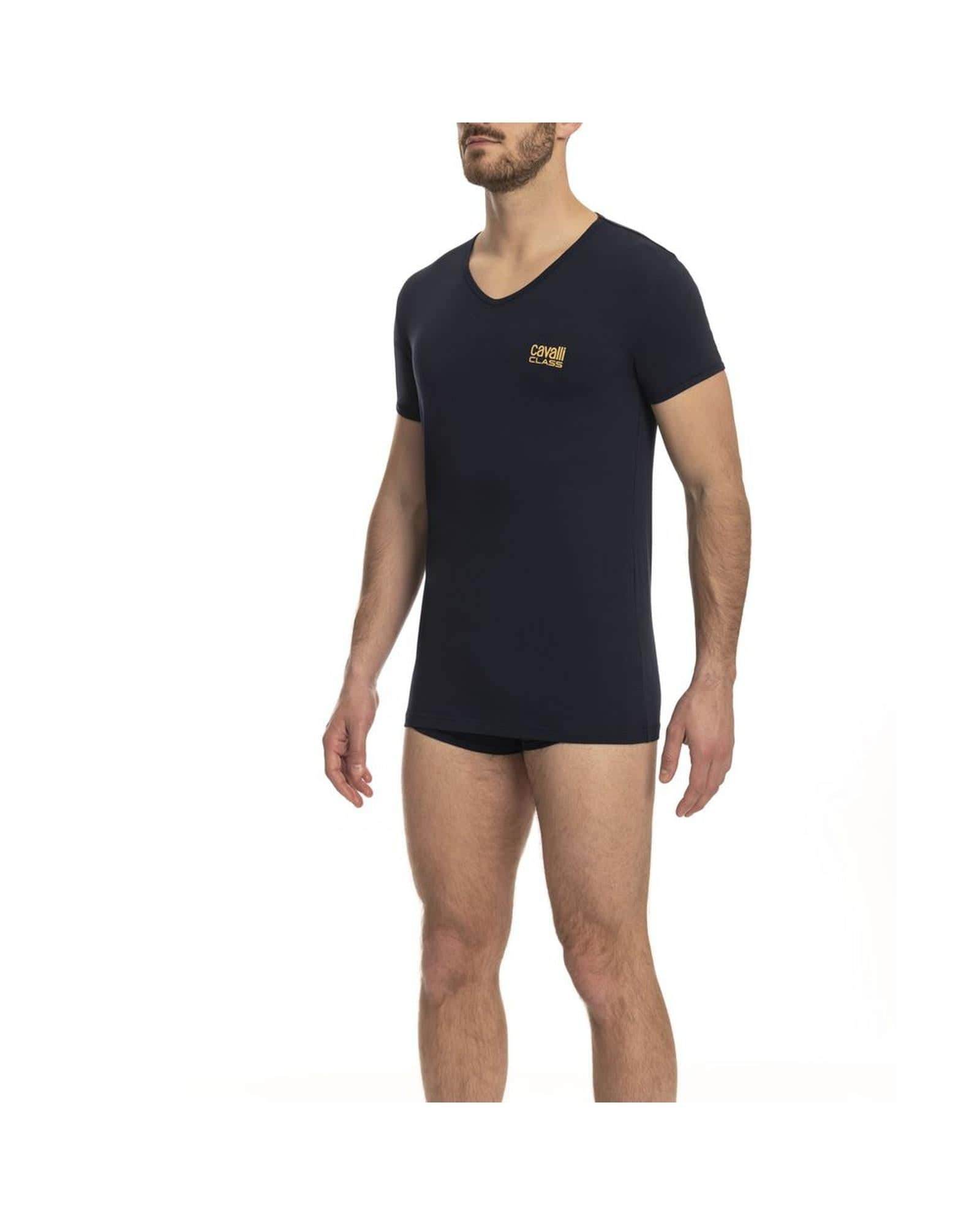 Perfect Fit Cavalli Class Black/White/Blue Tee Shirt