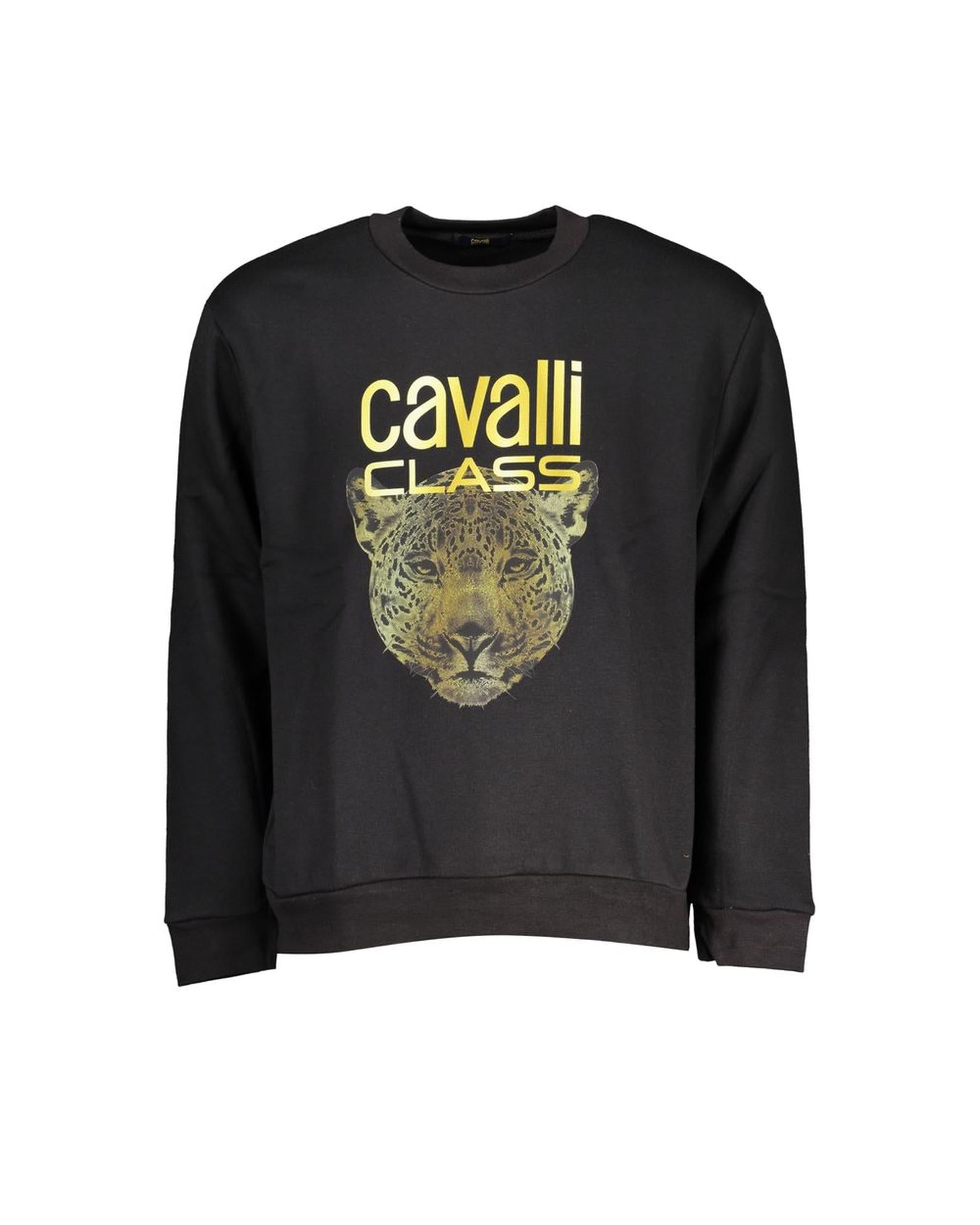 Chic Black/Blue Cotton Sweater For Women - Cavalli Class