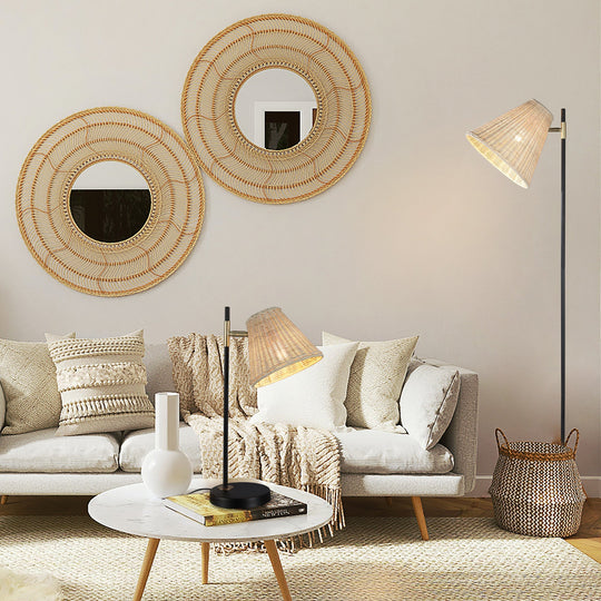 Yvette Rattan Floor Lamp, Table Lamps