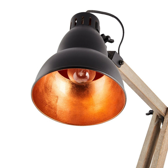 Faroe Scandi Modern Natural Wooden Table Lamp Rustic Retro