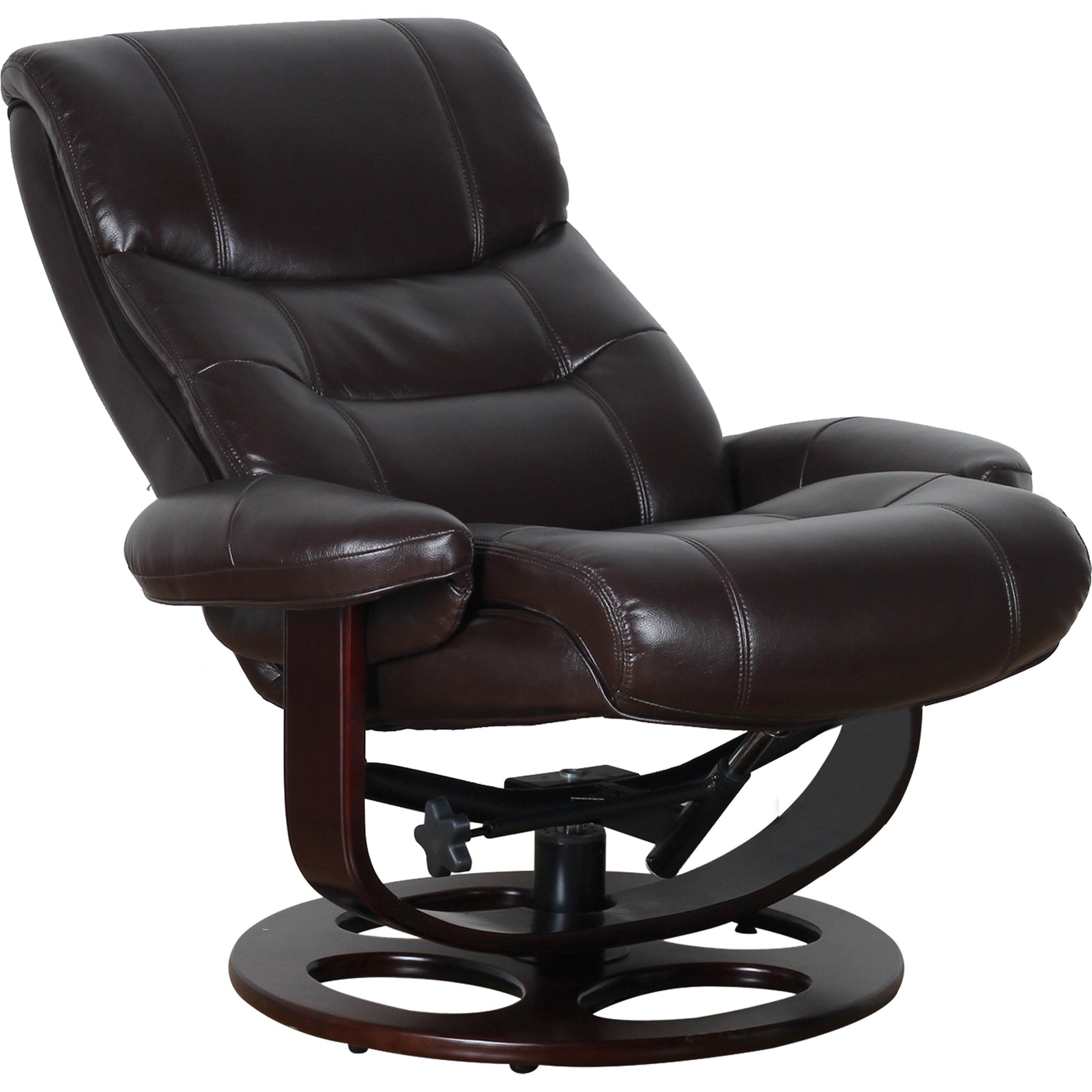 Julio Leather Reclining Lounge Arm Chair With Ottoman