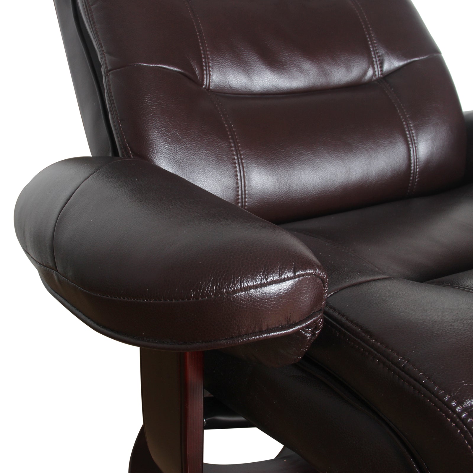 Julio Leather Reclining Lounge Arm Chair With Ottoman