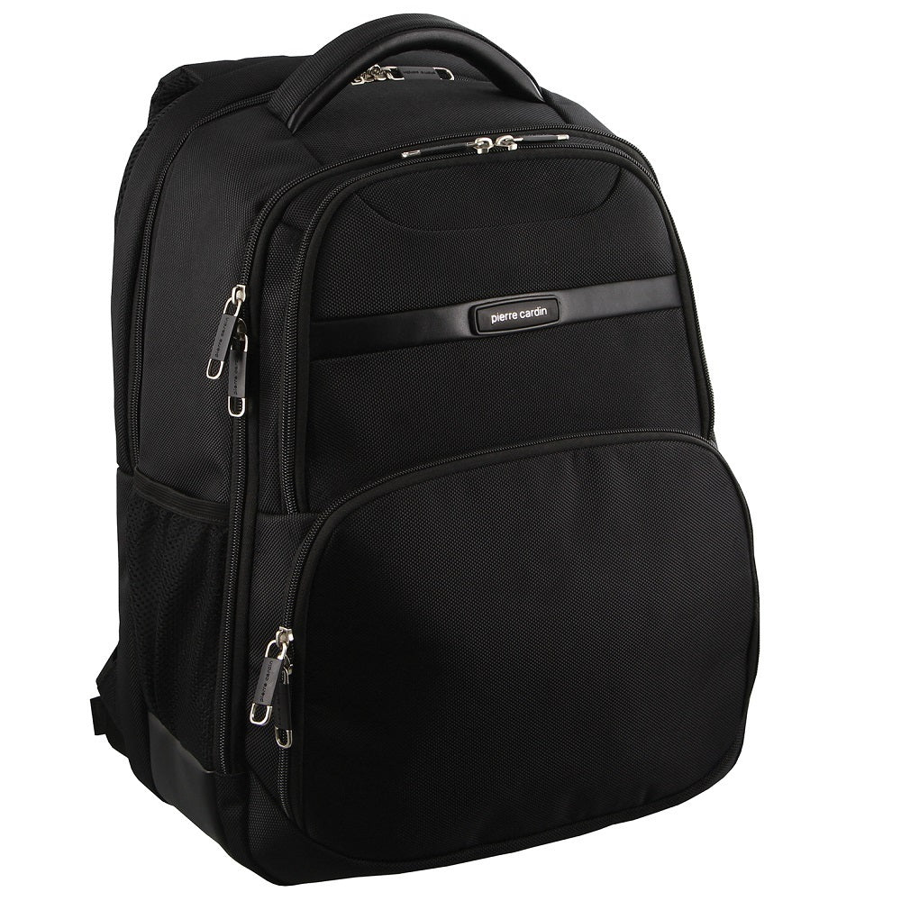 Pierre Cardin 30L Backpack w/ 15" Laptop Sleeve & RFID - Black | fpz
