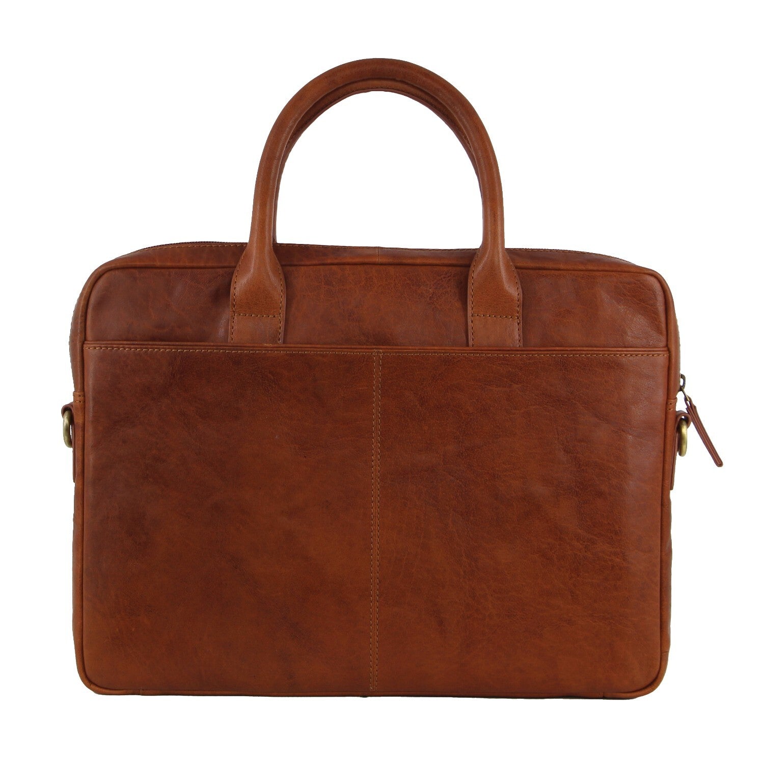 Pierre Cardin Leather Multi-Handle 15" Laptop Computer Bag - Tan | Men's Accessories