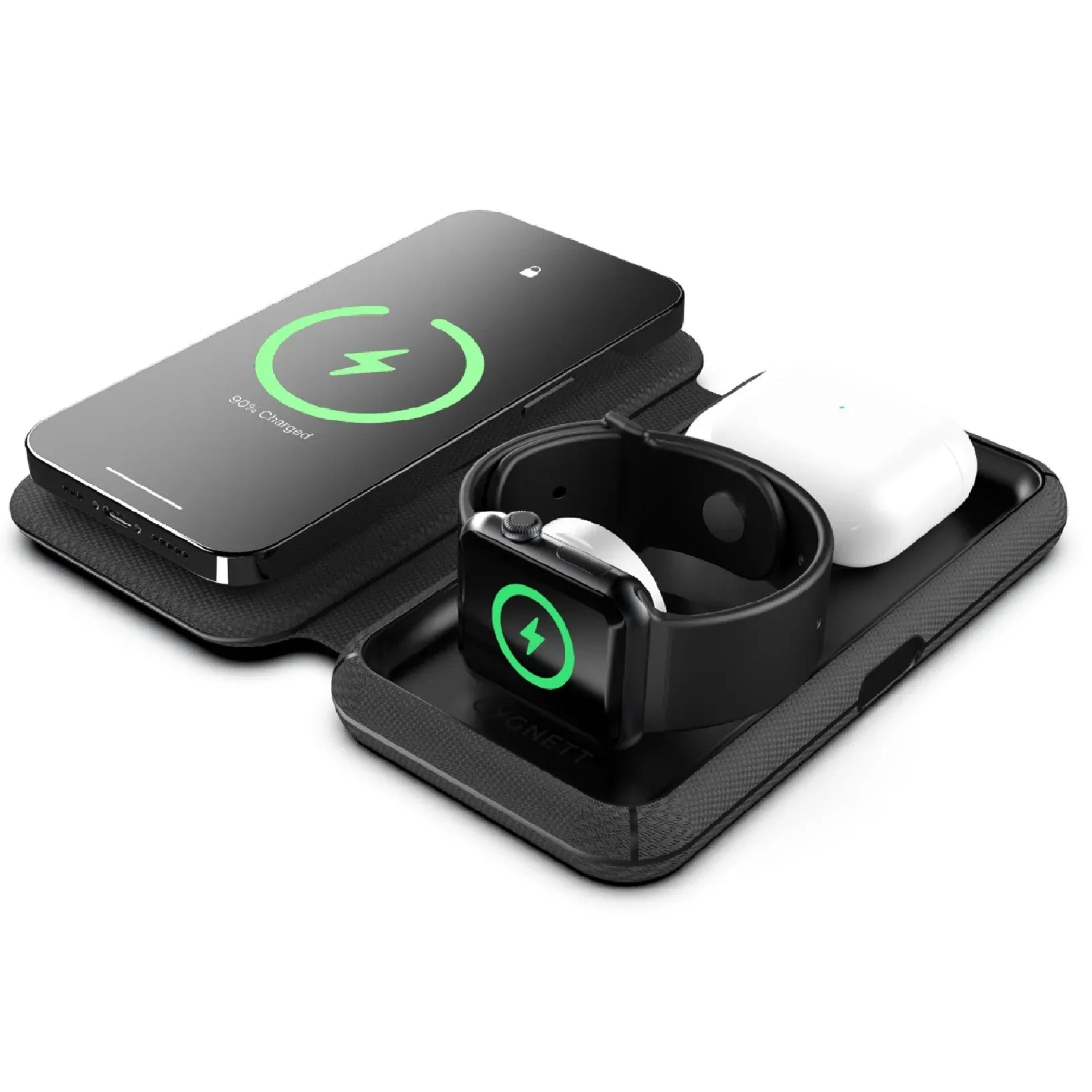 Cygnett 3-in-1 Qi2 Wireless Charger Black | Simpledeals
