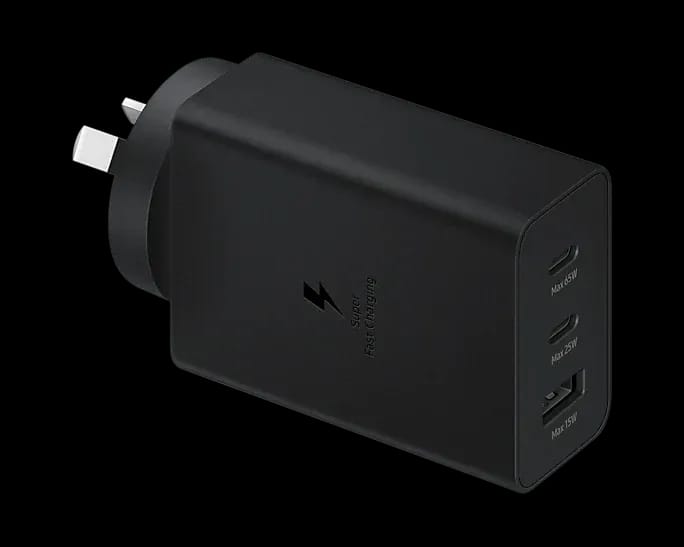 65W Triple Port USB-C Fast Charger Black | Simpledeals