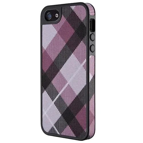 iPhone SE 5 5S Plaid Hard Shell Case Black | Simpledeals