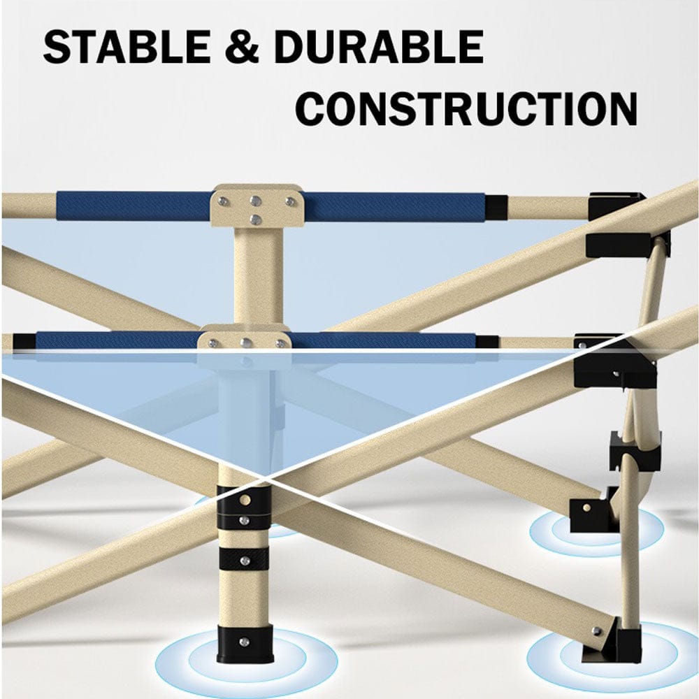 Portable Folding Bed Navy 190x70x35cm