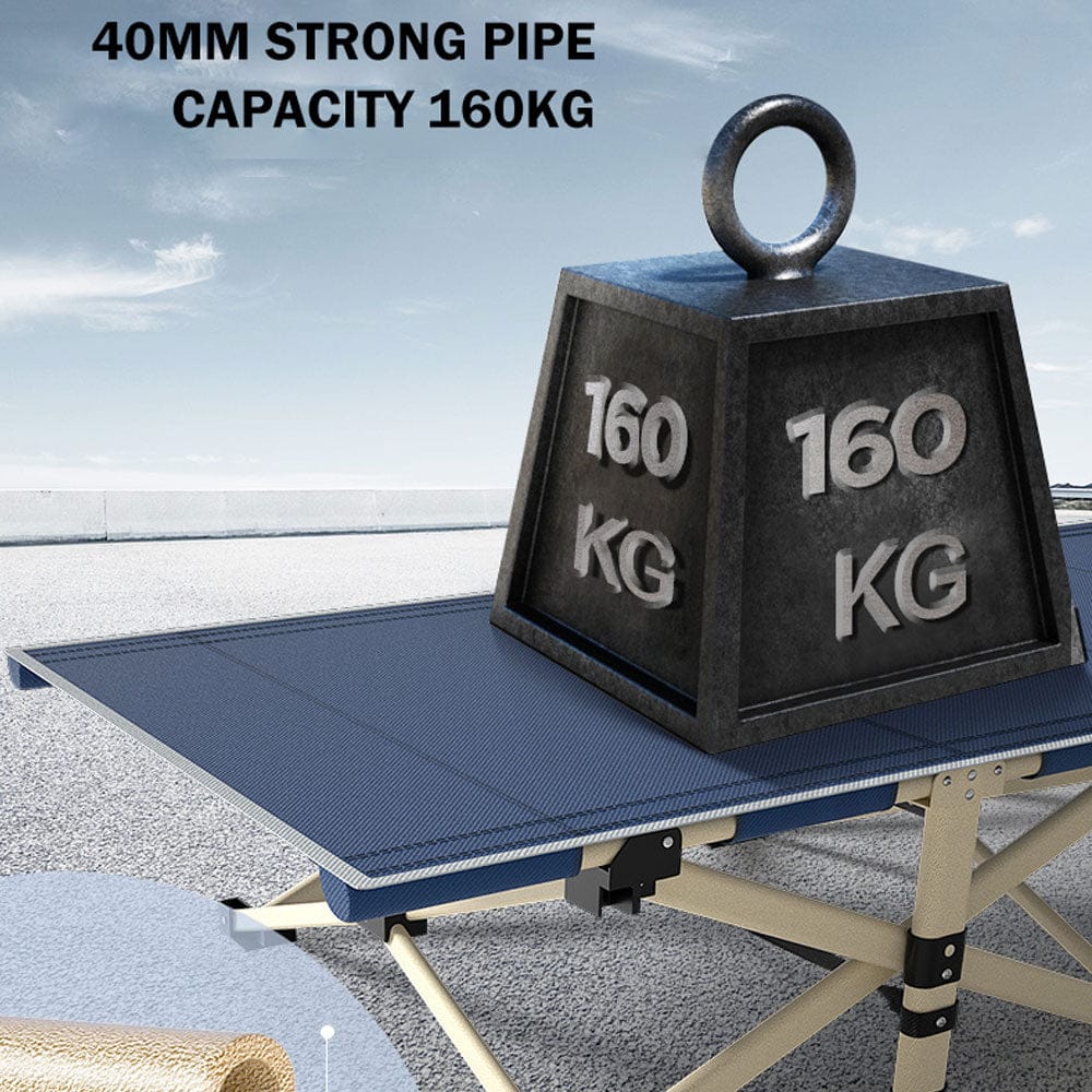 Portable Folding Bed Navy 190x70x35cm