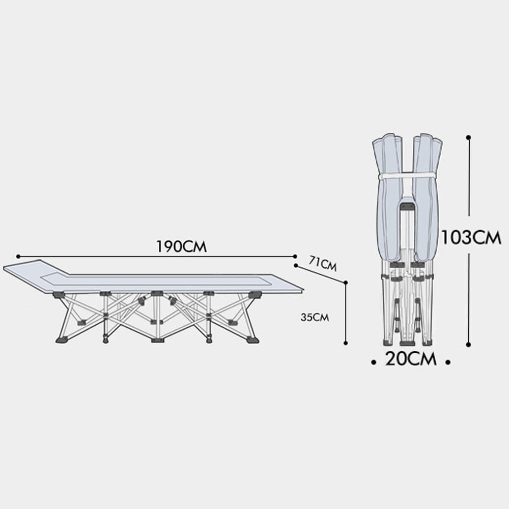Portable Folding Bed Navy 190x70x35cm