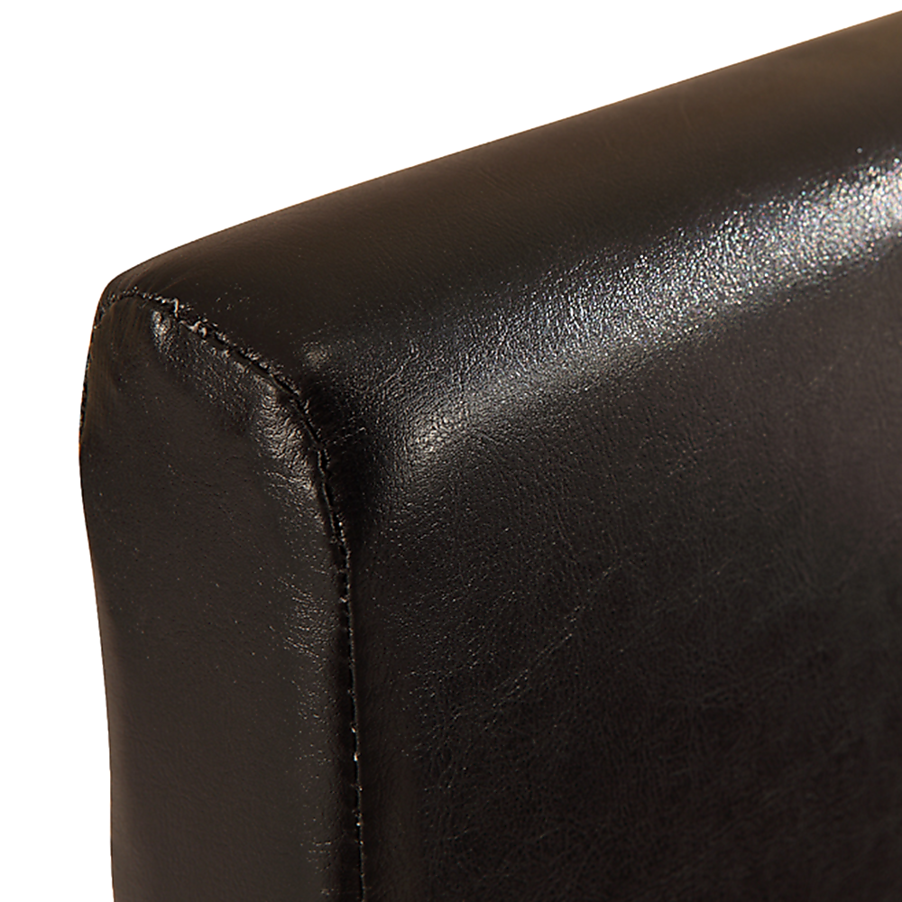 Bed Frame Single Size PU Leather Platform Modern Black Design