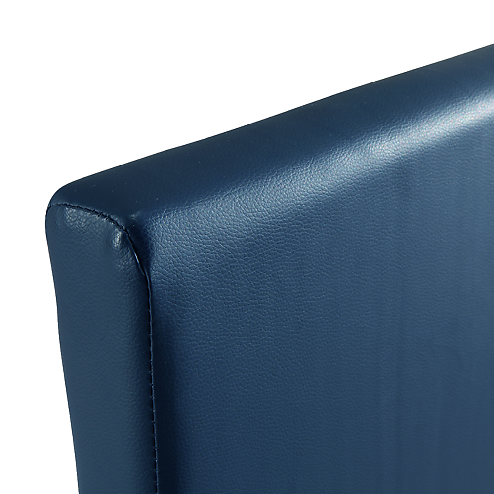 Bed Frame Single Size PU Leather Platform Modern Blue Design